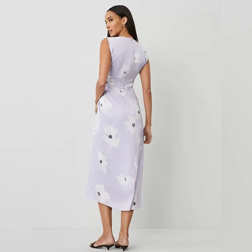 NWT Ann Taylor Floral Ruched Flare Dress - Picture 3 of 10